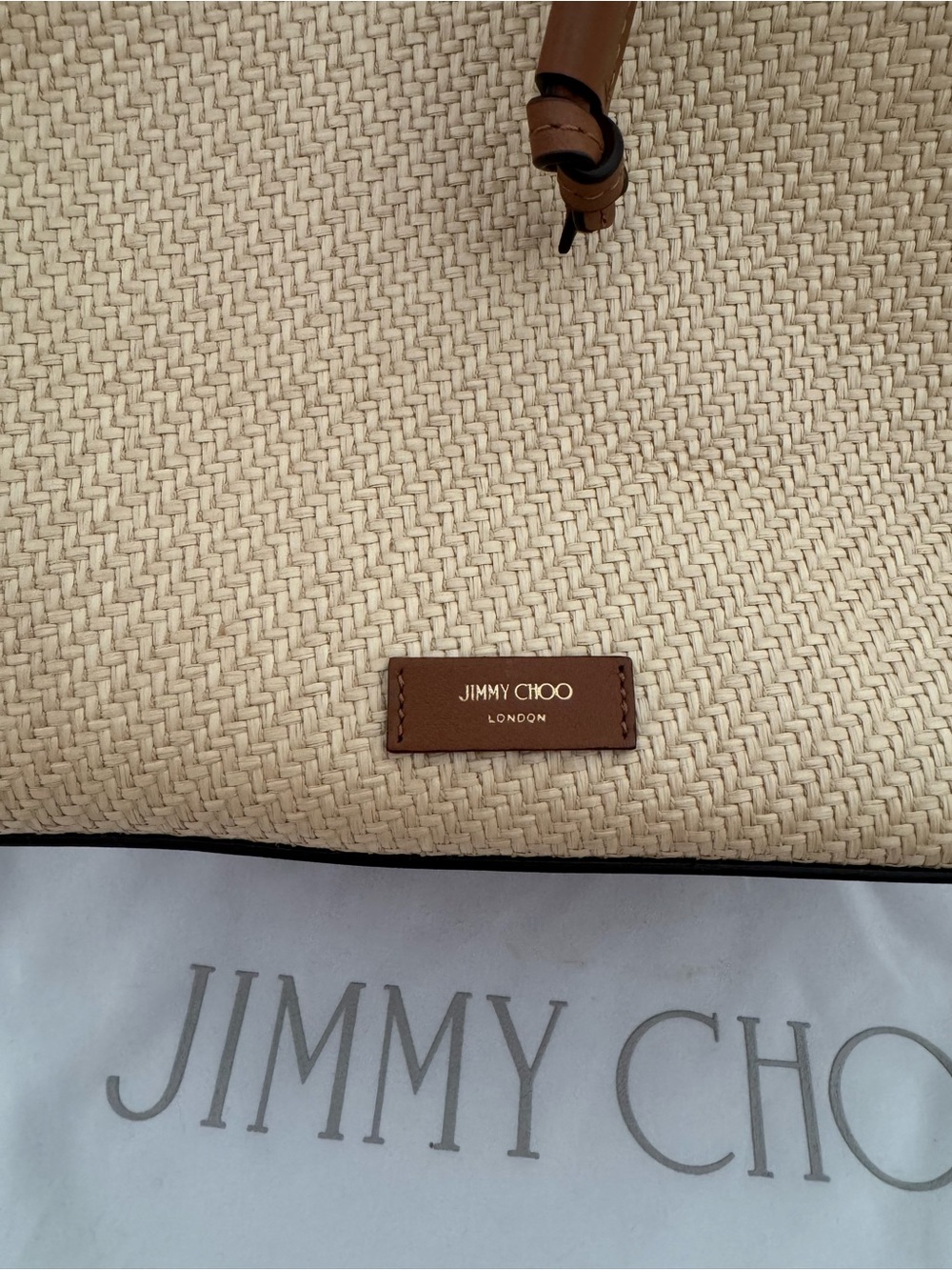 JIMMY CHOO Juno Raffia Bucket Bag - Picture 6 of 10